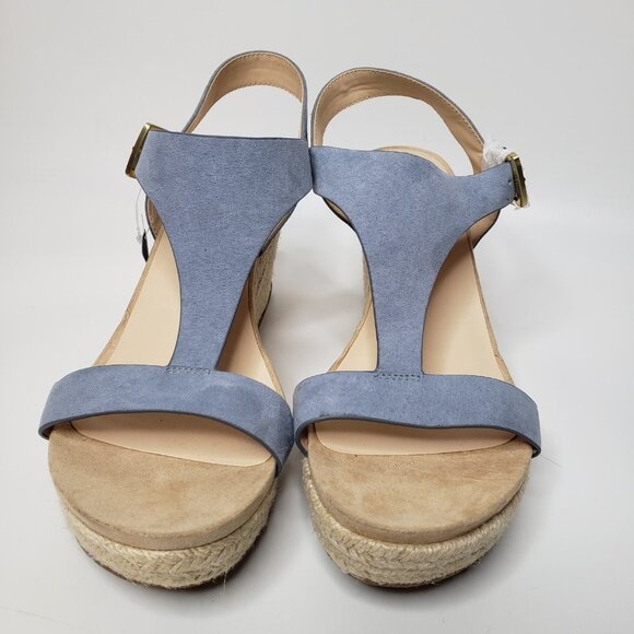 NWT Kenneth Cole Women’s Ortholite T-Strap Wedge Sandals Light Blue Size 10 - Picture 3 of 9